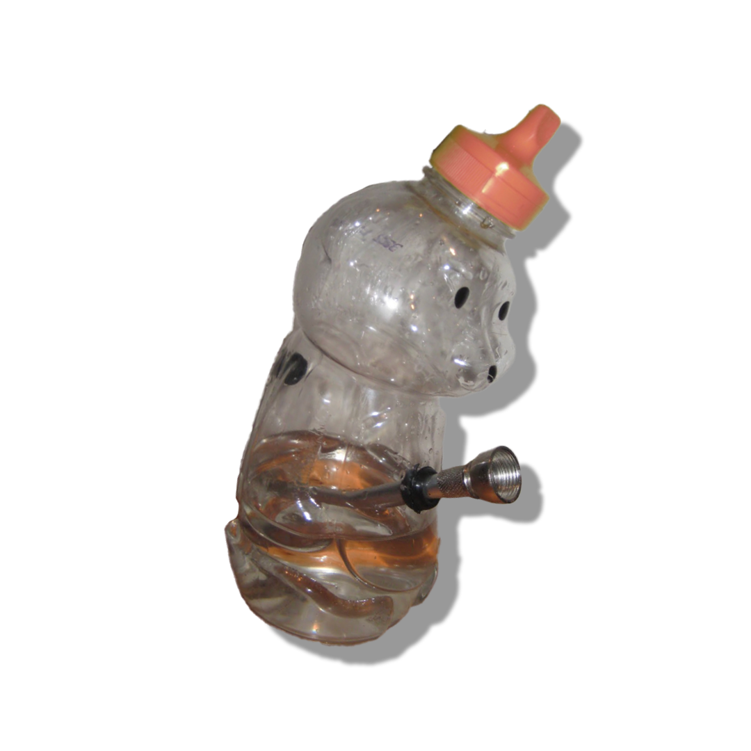 a honey bear made into a pipe